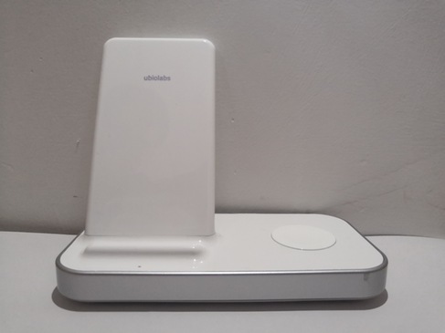 Image of a Qi wireless charging dock with Apple watch charger